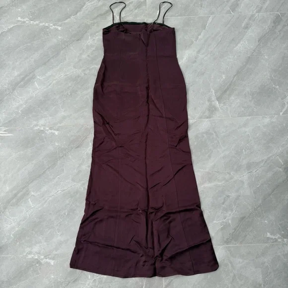 Women’s Massimo Dutti Studio Spaghetti Strap High Slit Formal Dress 9276 Medium - Picture 7 of 16